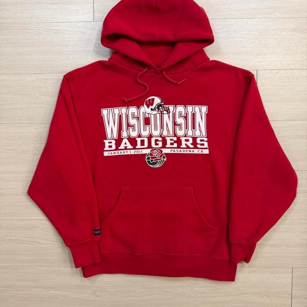 2011 Jansport Wisconsin Badgers Red Hoodie Mens Size Large College Sports